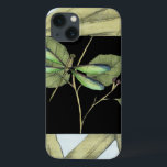 Jennifer Goldberger葉によるドラゴンフライの挿入を持つ iPhone 13ケース<br><div class="desc">ジェニファー葉ゴルドバーガーによるこのスケッチは、黒い背景にトンボの窪みを特徴としている。コントラストの感じプリントの昼間にとインセッ感じトのの夜葉の時間。今日は手に入れろ！</div>