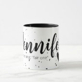 Jennifer Name Magとは白黒を意味モダンする マグカップ (中央)