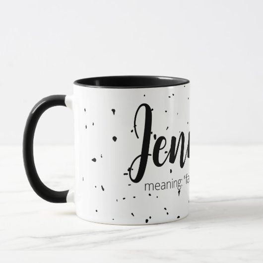 Jennifer Name Magとは白黒を意味モダンする マグカップ (左)