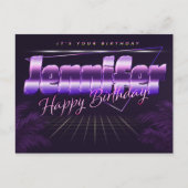 Jennifer Name Vorname lila Postkarte Geburtstag ポストカード (正面)