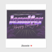 Jennifer Name Vorname retro Sticker Geburtstag シール (シート)