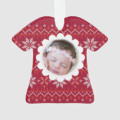 Jennyの最初のクリスマスフォトをパーソナライズ オーナメント (裏面)