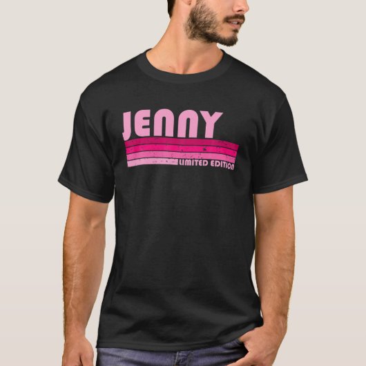 JENNY名パーソナライズされたレトロヴィンテージ80S 90Sバット Tシャツ (正面)