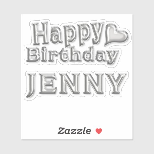 Jenny Happy Birthday silver Aufkleber Sticker シール (シート)