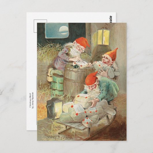 Jenny Nystromによるクリスマスモチーフ ポストカード (正面/裏面)