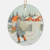 Jenny Nystrom – クリスマス古いスウェーデン語イラストレーション セラミックオーナメント (左)