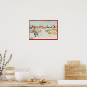 Jenny Nystrom – クリスマス古いスウェーデン語イラストレーション ポスター (キッチン)