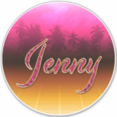 Jenny Vorname Name golden pink Aufkleber Sticker シール (正面)