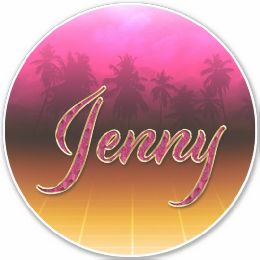 Jenny Vorname Name golden pink Aufkleber Sticker シール (正面)