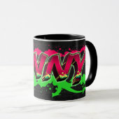 Jenny Vorname Name Graffiti red green Tasse マグカップ (正面右)