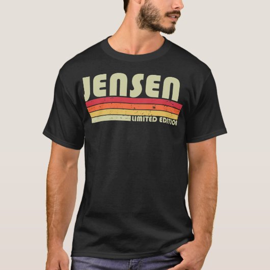 JENSENギフト名パーソナライズされたおもしろいレトロヴィンテージ Tシャツ (正面)