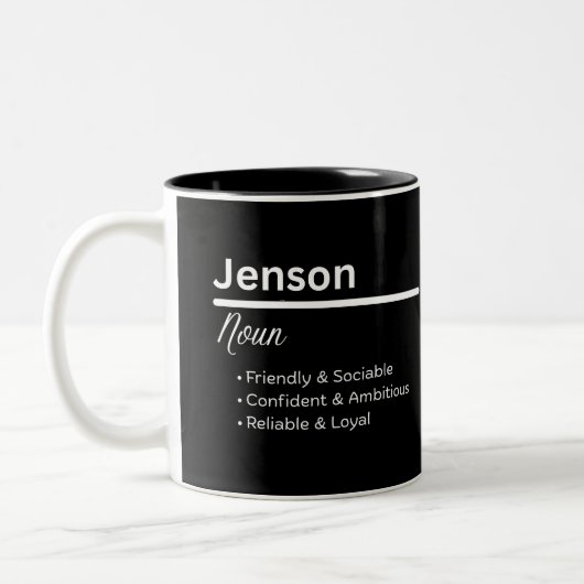 Jenson Boy Name Definition Personalized Mug ツートーンマグカップ (左)