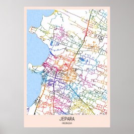 Jepara Indonesia City Map ポスター