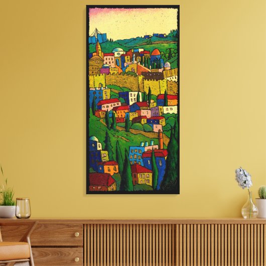 Jeralem at Dawn by Jonathan Kis-Lev キャンバスプリント (インサイチュ (リビング))