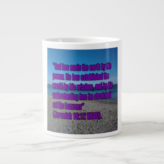 Jeremiah 10:12 WEBU Mug ジャンボコーヒーマグカップ (正面)