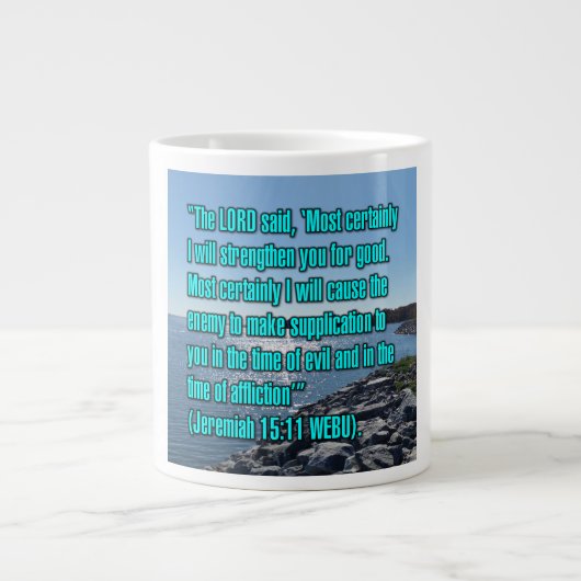 Jeremiah 15:11 WEBU Mug ジャンボコーヒーマグカップ (正面)