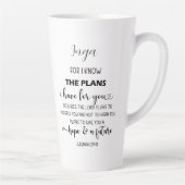 Jeremiah 29:11スクリプトスタイル聖書の聖句と名前 カフェラテマグ (右)