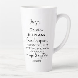 Jeremiah 29:11スクリプトスタイル聖書の聖句と名前 カフェラテマグ