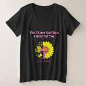 Jeremiah 29:11 ひまわりと十字架のキリスト教 信仰Tシャツ プラスサイズTシャツ (デザイン正面)
