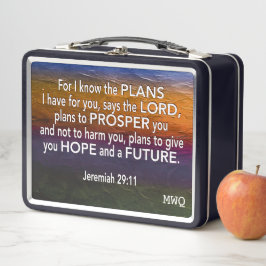 JEREMIAH 29:11 インスピレーションを与えるクリスチャングッズ メタルランチボックス