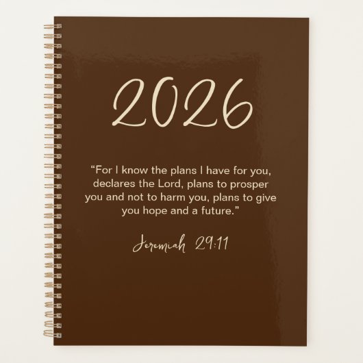 Jeremiah 29:11 私は計画を知っています 2026年プランナー プランナー手帳 (正面)