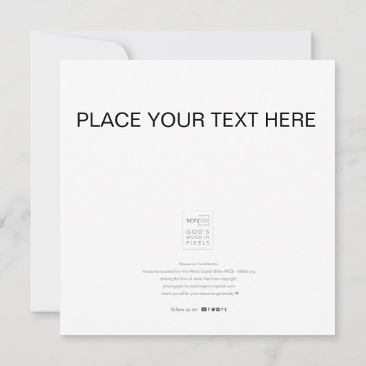 Jeremiah 29:11-14 GOD'S PROMISE SCRIPIX 招待状 (裏面)