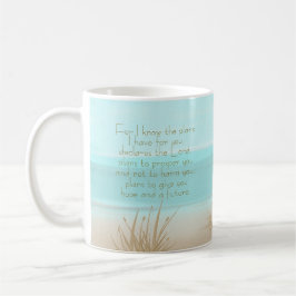Jeremiah 29:11 Christian Bible Verse Aqua Beach コーヒーマグカップ