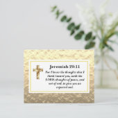 Jeremiah 29:11 Classy Gold Bible Verse Postcard ポストカード (スタンド正面)