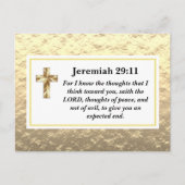 Jeremiah 29:11 Classy Gold Bible Verse Postcard ポストカード (正面)
