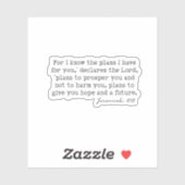 Jeremiah 29:11 For I know the plans シール (シート)