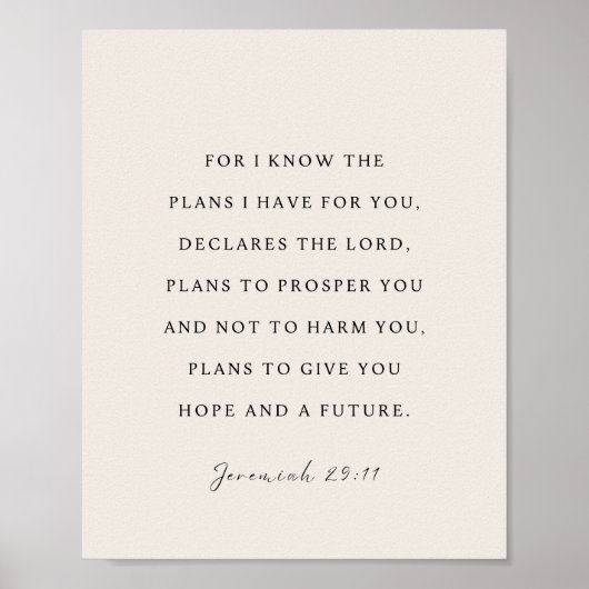 Jeremiah 29:11 For I know the plans ポスター (正面)