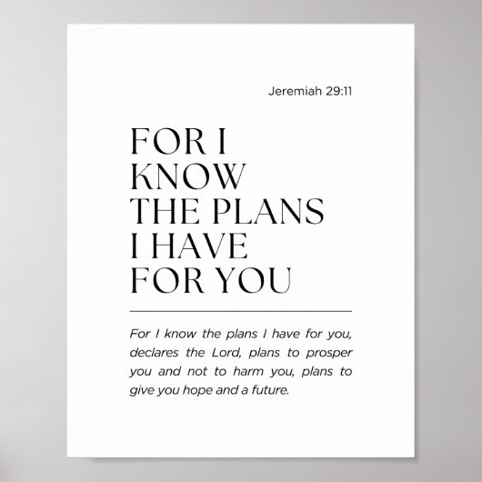 Jeremiah 29:11 For I know the plans ポスター (正面)