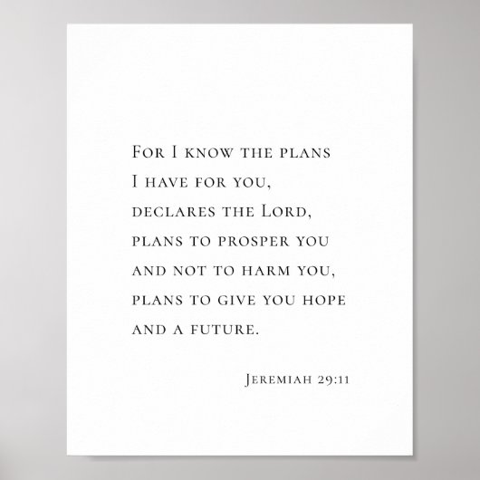 Jeremiah 29:11 For I know the plans ポスター (正面)