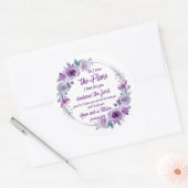 Jeremiah 29:11 For I know the Plans Purple Floral ラウンドシール (封筒)