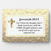 Jeremiah 29:11 I Know The Plans Gold Bible Verse フォトプラーク (正面)