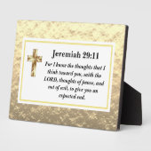 Jeremiah 29:11 I Know The Plans Gold Bible Verse フォトプラーク (側面)