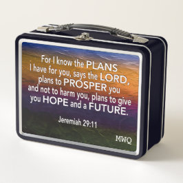 JEREMIAH 29:11 Inspirational Christian メタルランチボックス