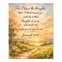 Jeremiah 29:11 KJV ポスター – 聖書の言葉アート