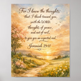Jeremiah 29:11 KJV ポスター – 聖書の言葉アート