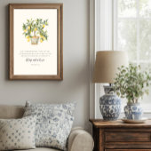 Jeremiah 29:11 Modern Watercolor Lemon Tree ポスター