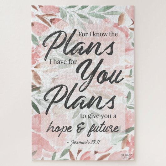 Jeremiah 29:11 Scripture: GraphicLoveShop ジグソーパズル (縦)