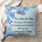 Jeremiah 29:11 Tropical Orchids Butterfly Bible クッション (ブランケット)
