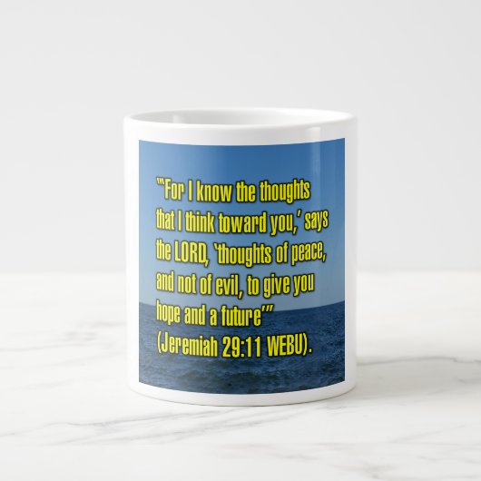 Jeremiah 29:11 WEBU Mug ジャンボコーヒーマグカップ (正面)