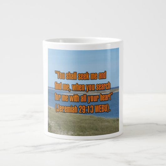 Jeremiah 29:13 WEBU Mug ジャンボコーヒーマグカップ (正面)