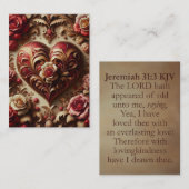 Jeremiah 31:3 KJV カード - 愛情の心 (正面/裏面)