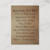 Jeremiah 31:3 KJV カード - 愛情の心 (裏面)