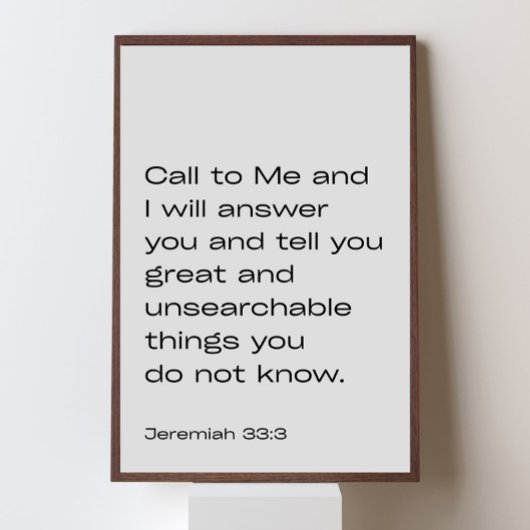 Jeremiah 33:3 – Call to Me and I Will Answer You – ポスター