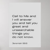 Jeremiah 33:3 – Call to Me and I Will Answer You – ポスター (正面)