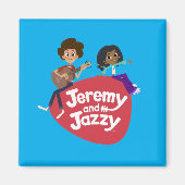 JeremyとJazzyボタン マグネット (正面)