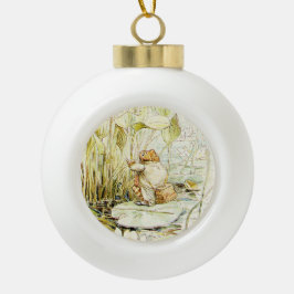 Jeremy Fisher on a Lily pad by Beatrix Potter セラミックボールオーナメント